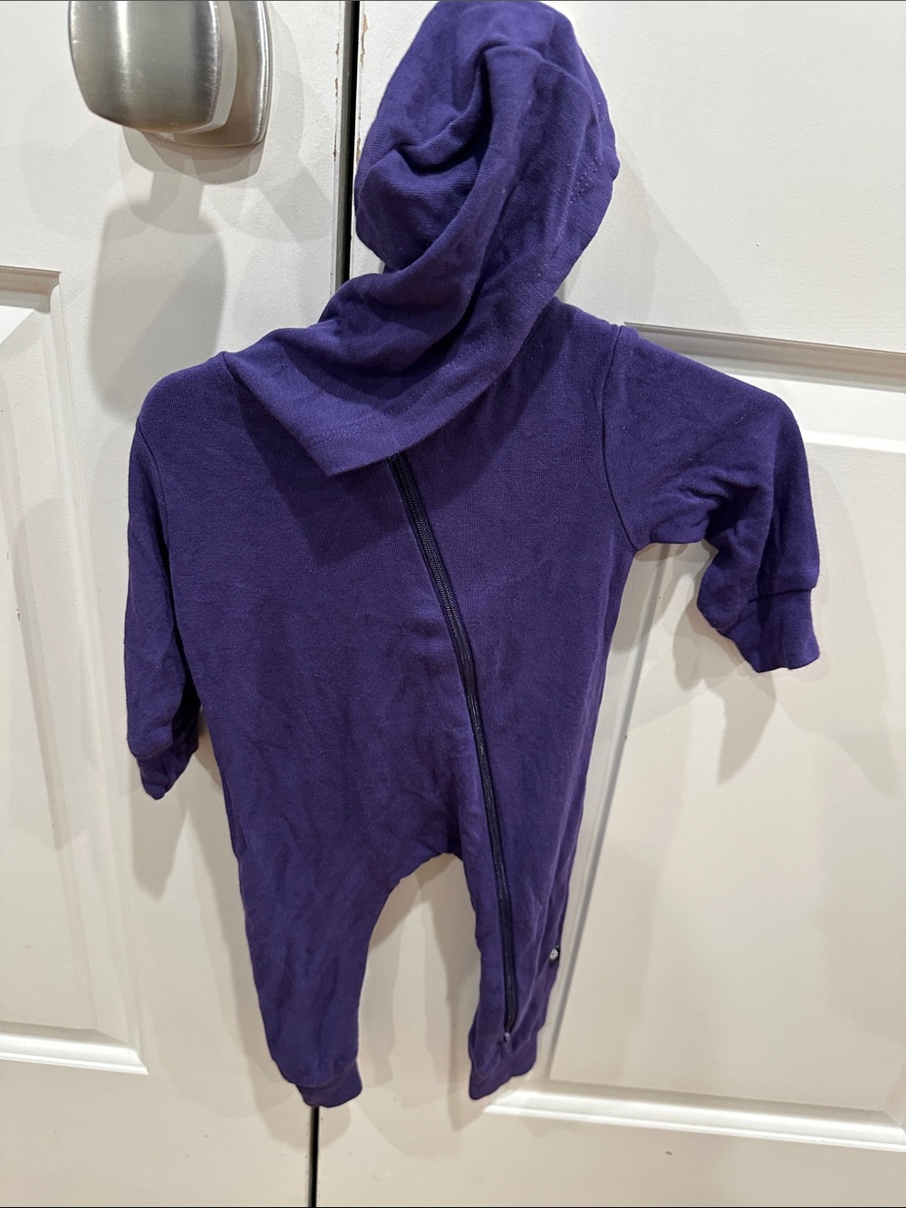 Kyte BABY Purple Hooded Zipper One-Piece Romper